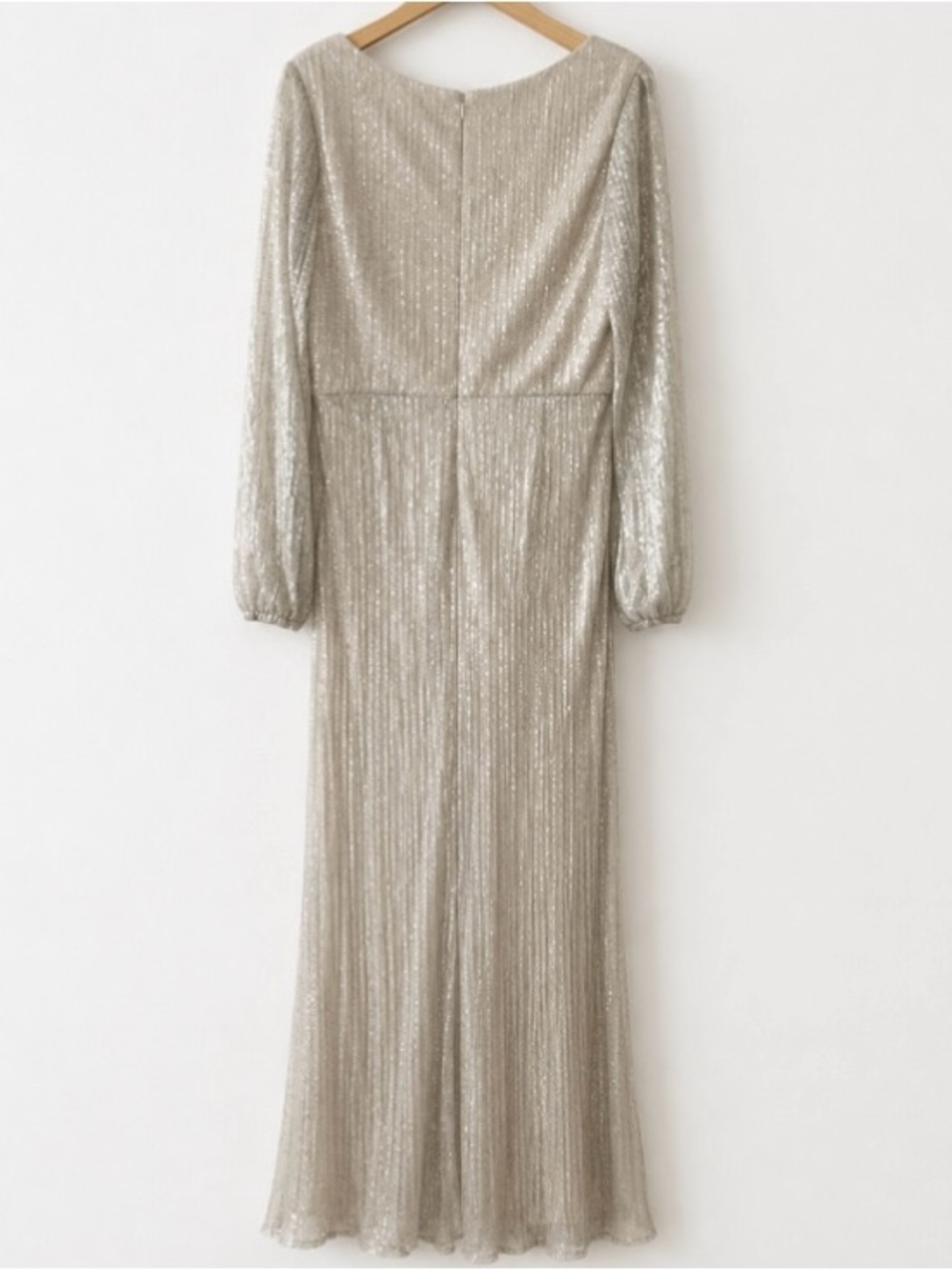 Adrianna Papell Glitter Knit Draped Gown 14 - Picture 2 of 9